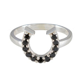 Liyana silver ring featuring a black gemstone statement ring design with multiple round black stones